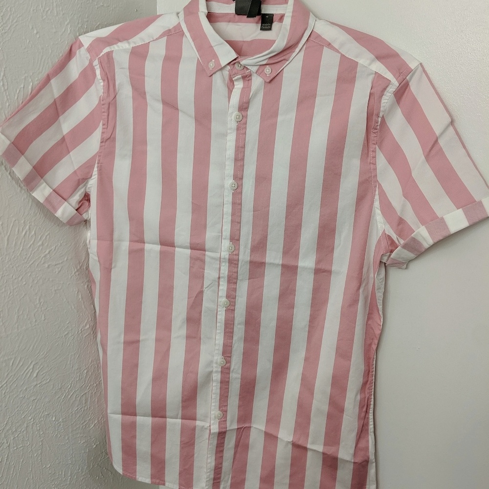 ASOS Striped Short-Sleeved Button-Up